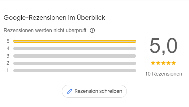 Google Bewertungen 5 Sterne